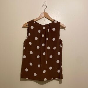 CARLISLE POLKA DOT SILK BLOUSE TOP. Size 2